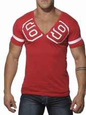 Addicted 69 V-Neck T-Shirt Red